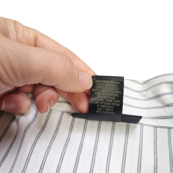 Lane Bryant Womens Button Down Blouse Top Plus Size 18/20 White Metallic Stripe - Picture 7 of 10